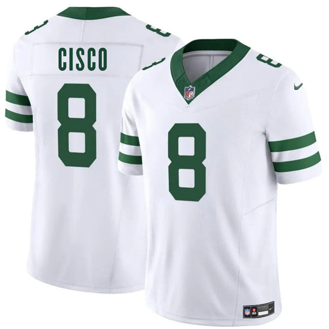 Mens New York Jets #8 Andre Cisco White 2025 FUSE Vapor Untouchable Limited Stitched Jersey