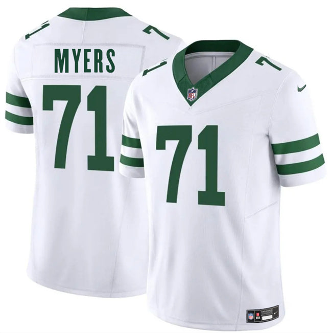 Mens New York Jets #71 Josh Myers White 2025 FUSE Vapor Untouchable Limited Stitched Jersey