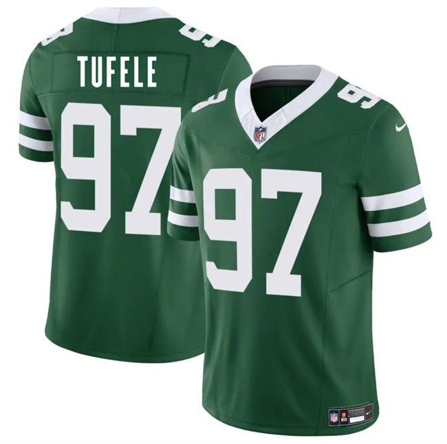 Mens New York Jets #97 Jay Tufele Green 2025 FUSE Vapor Untouchable Limited Stitched Jersey