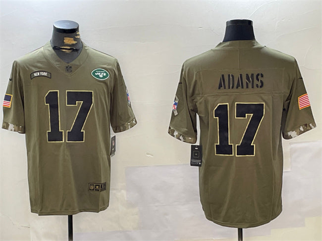 Mens New York Jets #17 Davante Adams Olive Salute To Service Limited Stitched Jersey