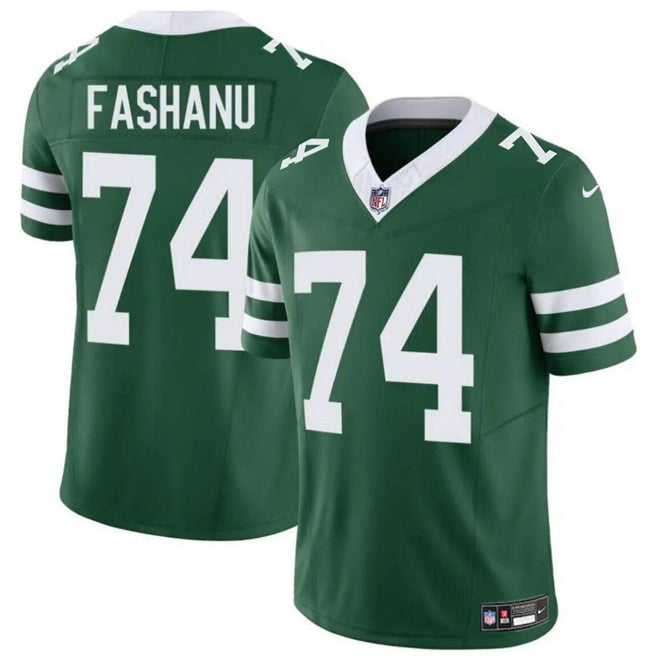 Mens New York Jets #74 Olu Fashanu Green 2024 FUSE Throwback Limited Stitched Jersey