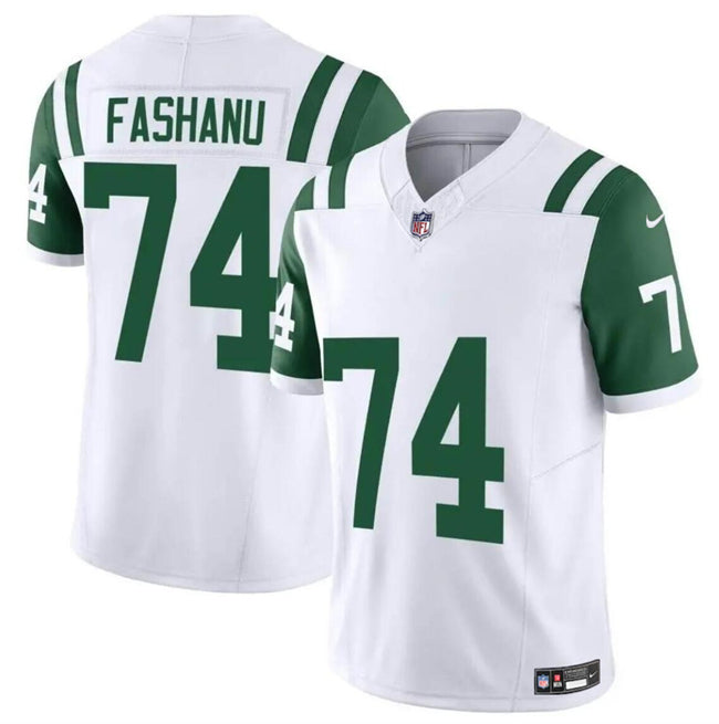 Mens New York Jets #74 Olu Fashanu White 2024 Classic Alternate Vapor FUSE Limited Stitched Football Jersey