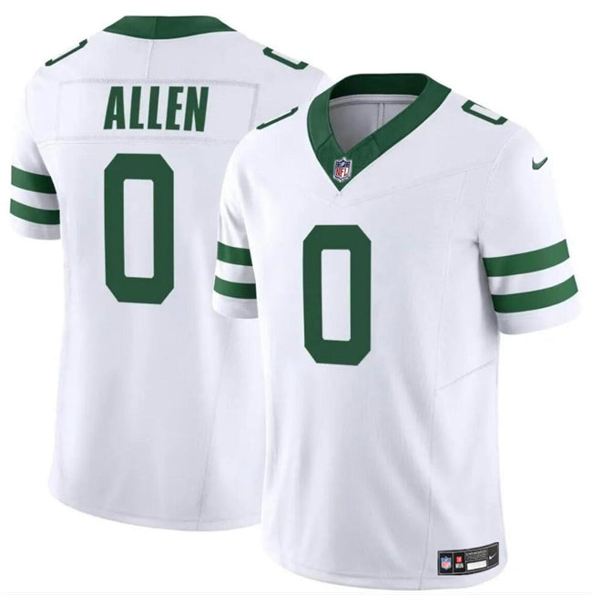 Mens New York Jets #0 Braelon Allen White 2024 FUSE Vapor Limited Stitched Jersey