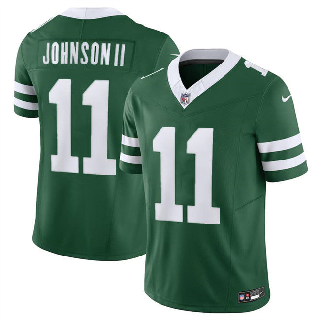 Mens New York Jets #11 Jermaine Johnson II Green 2023 FUSE Throwback Limited Stitched Jersey