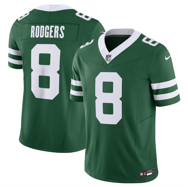 Mens New York Jets #8 Aaron Rodgers Green 2024 FUSE Vapor Limited Stitched Jersey