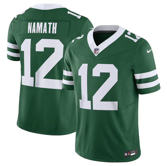 Mens New York Jets #12 Joe Namath Green 2024 FUSE Vapor Limited Stitched Jersey