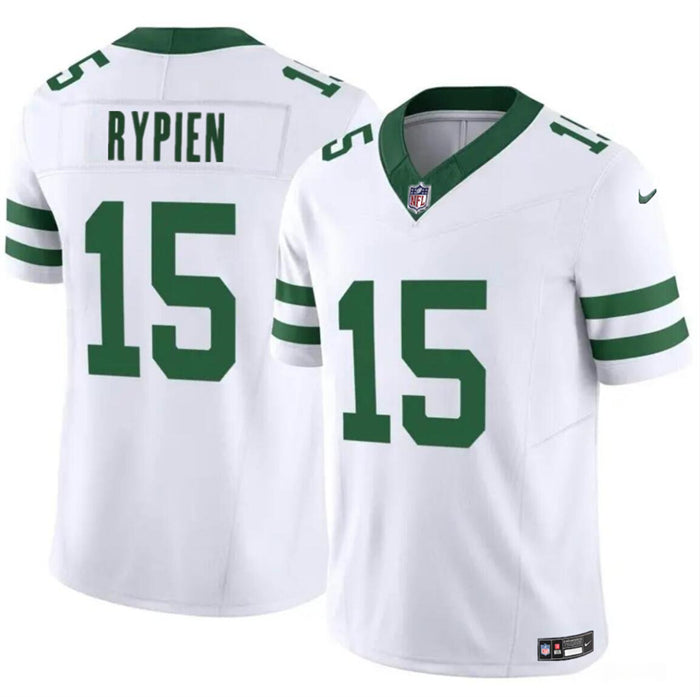 Mens New York Jets #15 Brett Rypien 2023 FUSE White Throwback Vapor Untouchable Limited Stitched Jersey