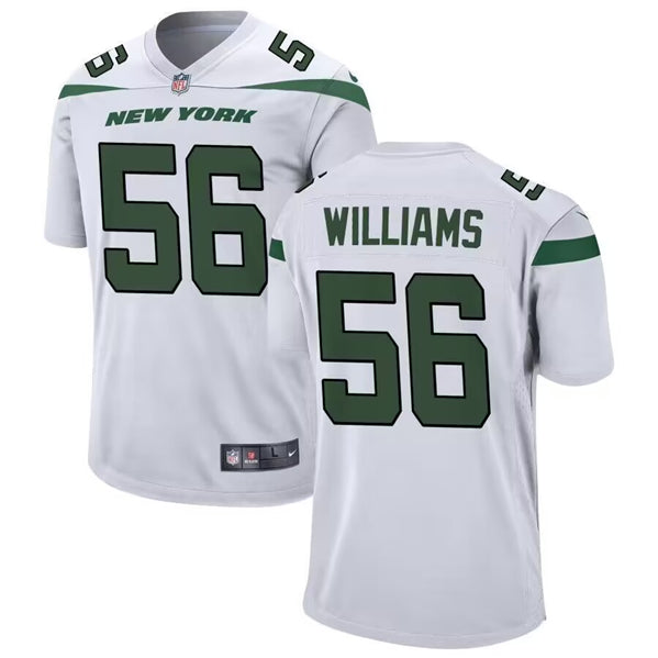 Mens New York Jets #56 Quincy Williams White Stitched Game Jersey