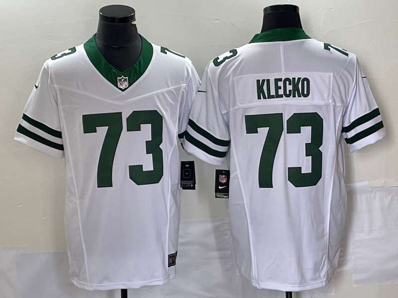 Mens New York Jets #73 Joe Klecko White 2023 FUSE Vapor Limited Throwback Stitched Football Jersey
