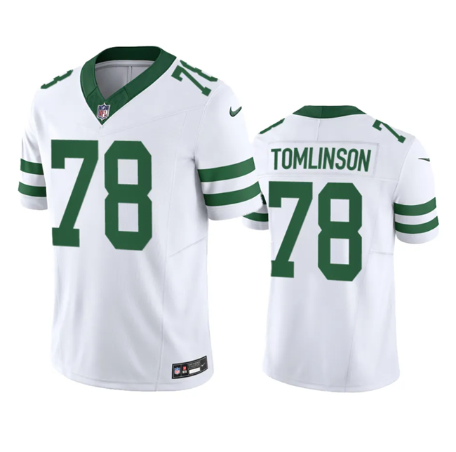 Mens New York Jets #78 Laken Tomlinson White 2023 FUSE Vapor Limited Throwback Stitched Football Jersey