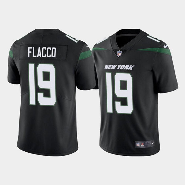 Mens New York Jets #19 Joe Flacco Black Vapor Untouchable Limited Stitched Jersey