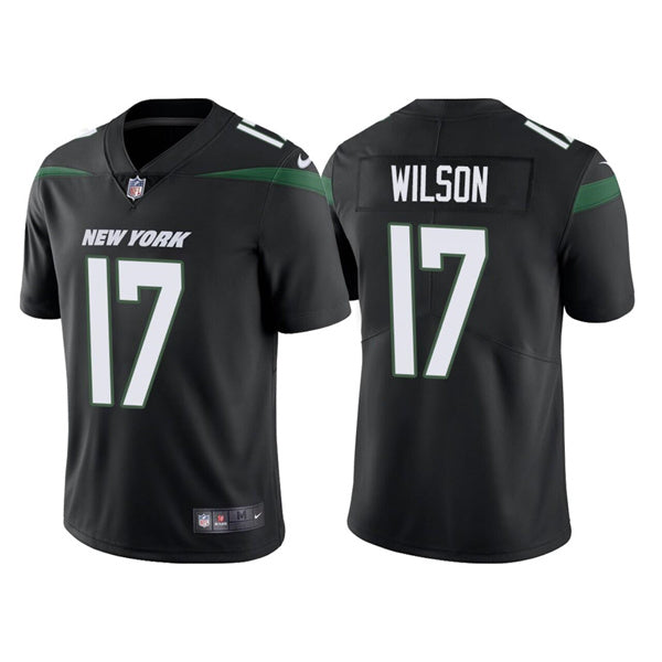 Mens New York Jets #17 Garrett Wilson 2022 Black Vapor Untouchable Limited Stitched Jersey