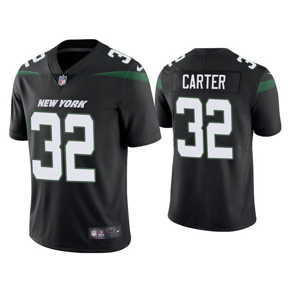 Mens New York Jets #32 Michael Carter 2021 Black Vapor Untouchable Limited Stitched Jersey