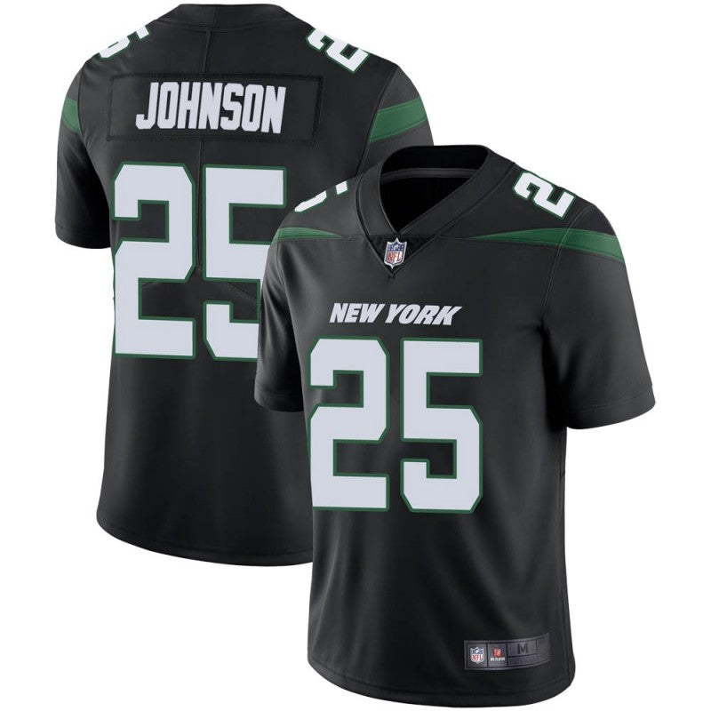 Mens New York Jets #25 Ty Johnson Black Vapor Untouchable Limited Stitched Jersey