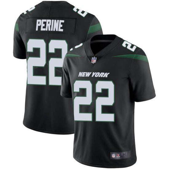 Mens New York Jets #22 LaMical Perine Black Vapor Untouchable Limited Stitched Jersey