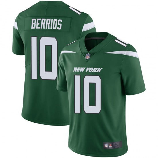 Mens New York Jets #10 Braxton Berrios Green Vapor Untouchable Limited Stitched Jersey