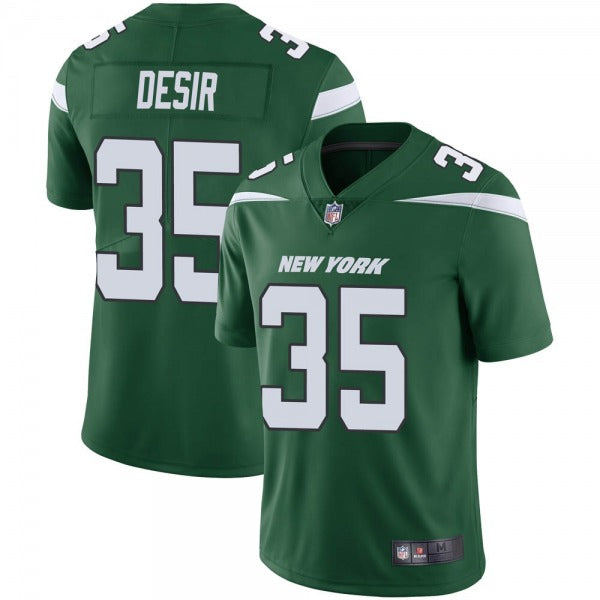 Mens New York Jets #35 Pierre Desir Green Vapor Untouchable Limited Stitched Jersey