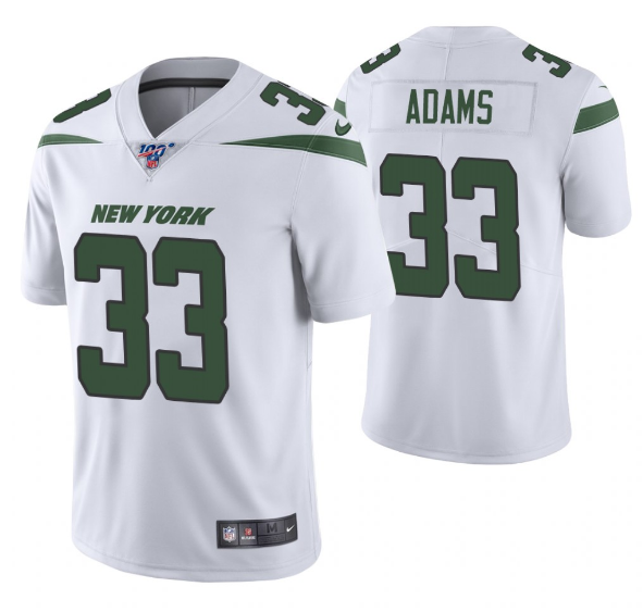 Mens New York Jets #33 Jamal Adams White 2019 100th Season Vapor Untouchable Limited Stitched NFL Jersey