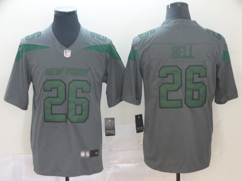 Mens New York Jets #26 LeVeon Bell Gray Inverted Legend Stitched NFL Jersey