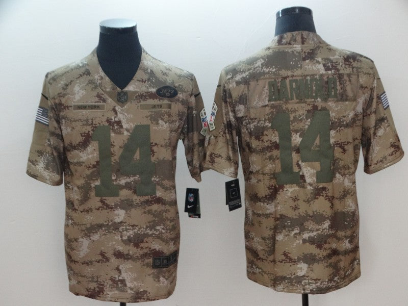 Mens New York Jets #14 Sam Darnold 2018 Camo Salute to Service Limited Stitched NFL Jersey