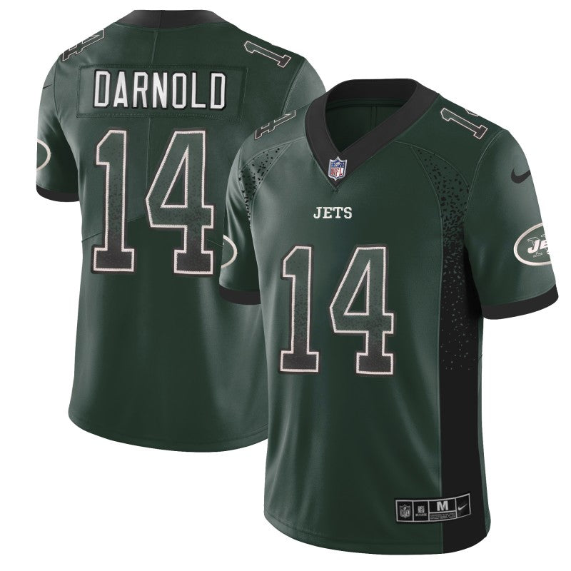 Mens New York Jets #14 Sam Darnold Green 2018 Drift Fashion Color Rush Limited Stitched NFL Jersey
