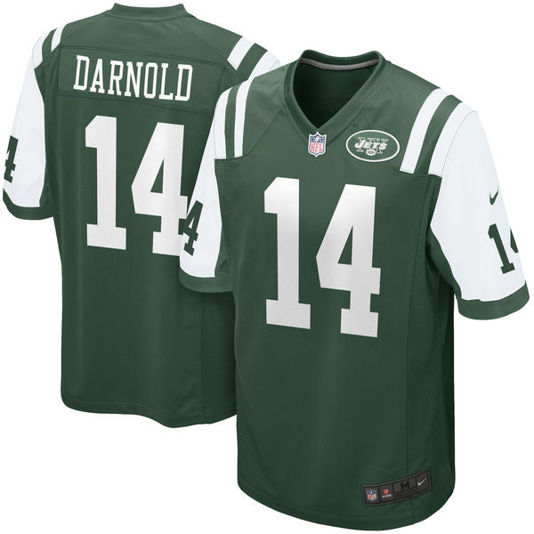 Mens New York Jets #14 Sam Darnold Green 2018 NFL Draft First Round Pick Game Jersey
