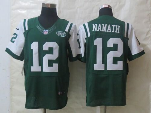 Nike Jets #12 Joe Namath Green Team Color Mens Stitched NFL Elite Jersey
