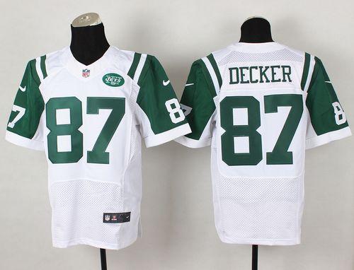 Nike Jets #87 Eric Decker White Mens Stitched NFL Elite Jersey