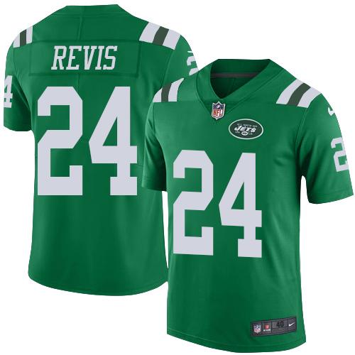 Nike Jets #24 Darrelle Revis Green Mens Stitched NFL Elite Rush Jersey