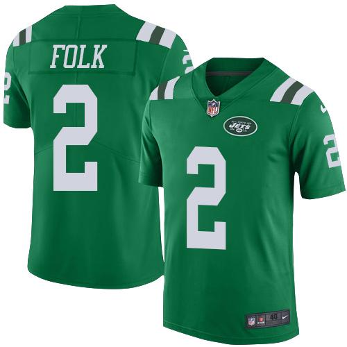 Nike Jets #2 Nick Folk Green Mens Stitched NFL Elite Rush Jersey