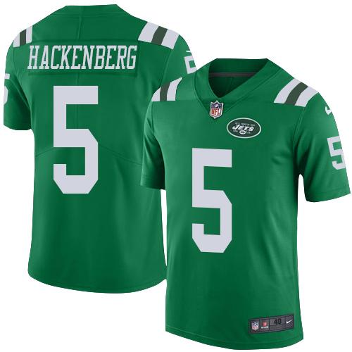 Nike Jets #5 Christian Hackenberg Green Mens Stitched NFL Elite Rush Jersey