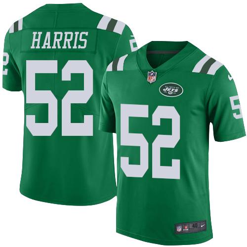 Nike Jets #52 David Harris Green Mens Stitched NFL Elite Rush Jersey