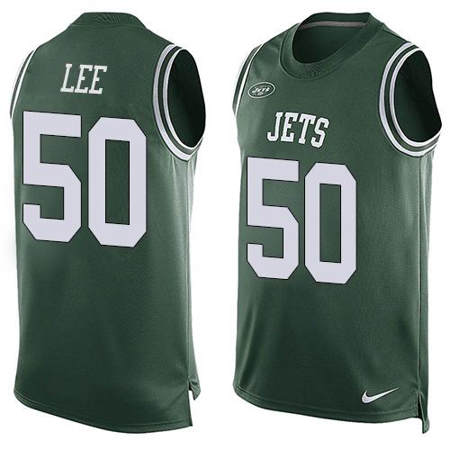 Nike Jets #50 Darron Lee Green Team Color Mens Stitched NFL Limited Tank Top Jersey