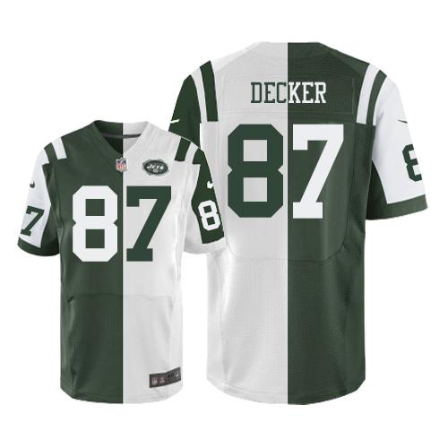 Nike Jets #87 Eric Decker Green/White Mens Stitched NFL Elite Split Jersey
