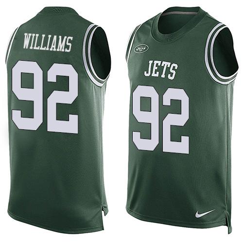 Nike Jets #92 Leonard Williams Green Team Color Mens Stitched NFL Limited Tank Top Jersey