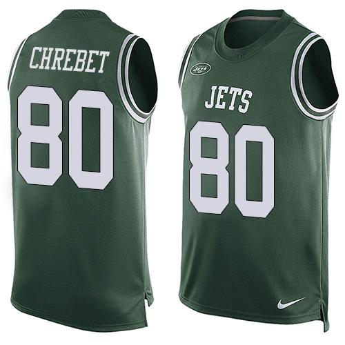 Nike Jets #80 Wayne Chrebet Green Team Color Mens Stitched NFL Limited Tank Top Jersey