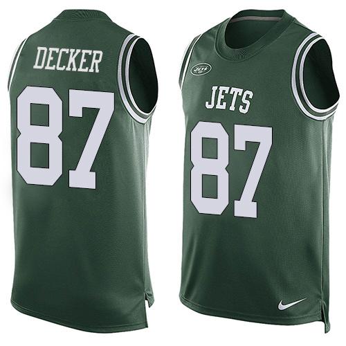 Nike Jets #87 Eric Decker Green Team Color Mens Stitched NFL Limited Tank Top Jersey