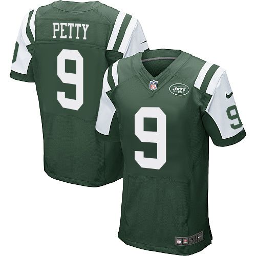 Nike Jets #9 Bryce Petty Green Team Color Mens Stitched NFL Elite Jersey