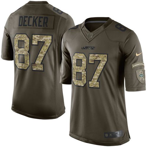 Nike Jets #87 Eric Decker Green Mens Stitched NFL Limited Salute to Service Jersey