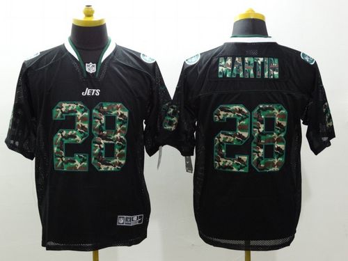 Nike Jets #28 Curtis Martin Black Mens Stitched NFL Elite Camo Fashion Jersey