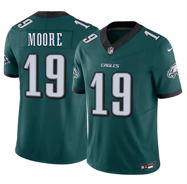 Mens Philadelphia Eagles #19 Elijah Moore Green 2026 FUSE Vapor Untouchable Limited Stitched Football Jersey