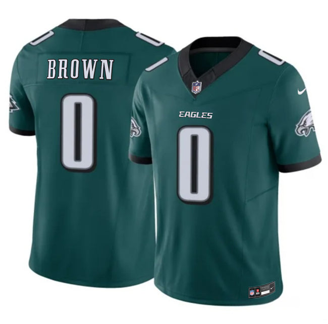 Mens Philadelphia Eagles #0 Hollywood Brown Green 2026 FUSE Vapor Untouchable Limited Stitched Football Jersey