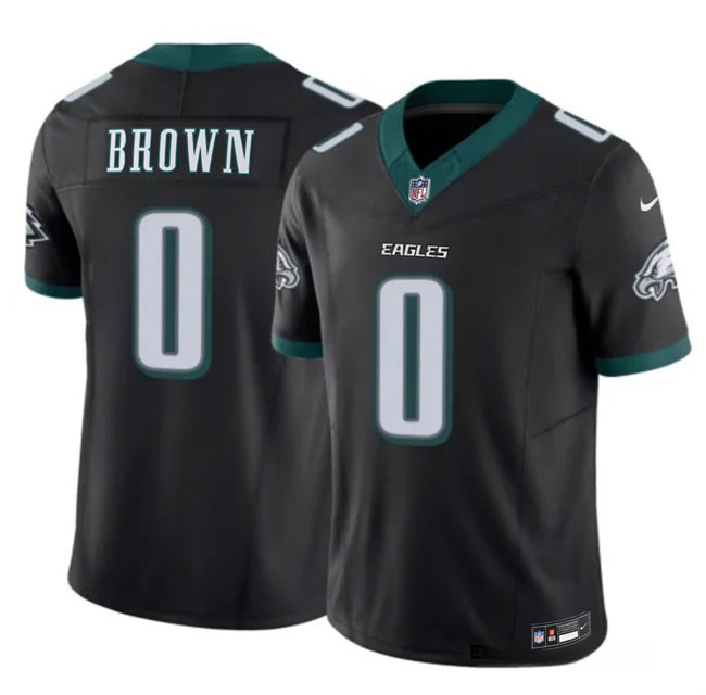 Mens Philadelphia Eagles #0 Hollywood Brown Black 2026 FUSE Vapor Untouchable Limited Stitched Football Jersey
