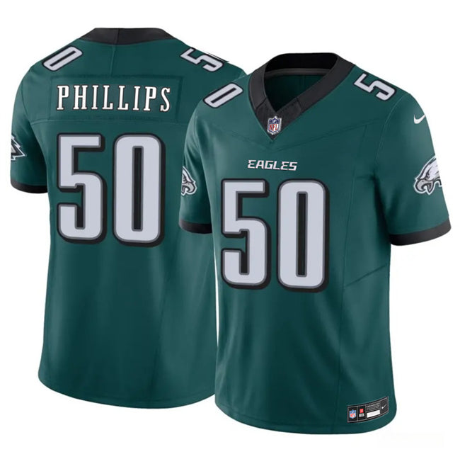 Mens Philadelphia Eagles #50 Jaelan Phillips Green 2025 FUSE Vapor Untouchable Limited Stitched Football Jersey