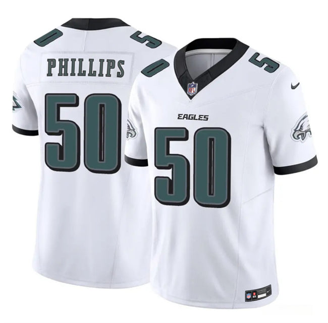 Mens Philadelphia Eagles #50 Jaelan Phillips White 2025 FUSE Vapor Untouchable Limited Stitched Football Jersey