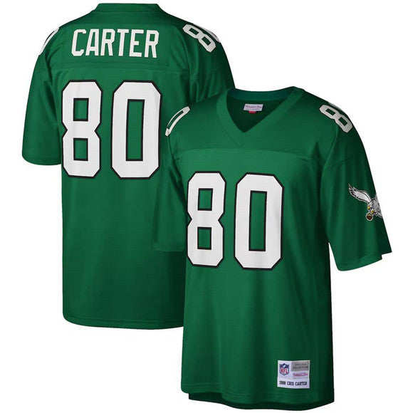 Mens Philadelphia Eagles #80 Cris Carter Green Throwback Stitched Football Jersey