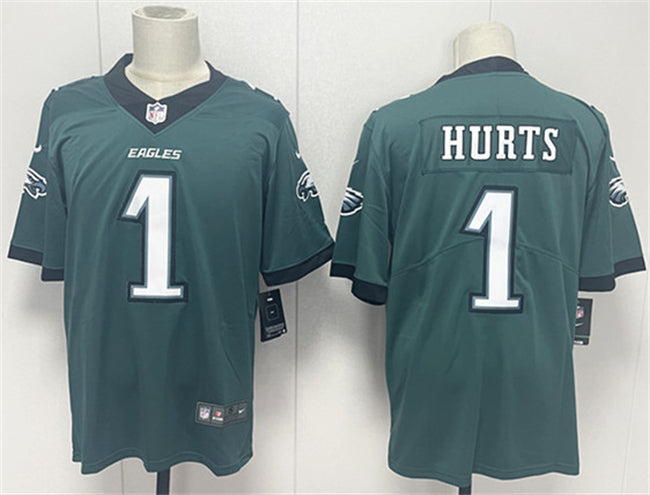 Mens Philadelphia Eagles #1 Jalen Hurts Green 2024 New Vapor Untouchable Limited Stitched Football Jersey