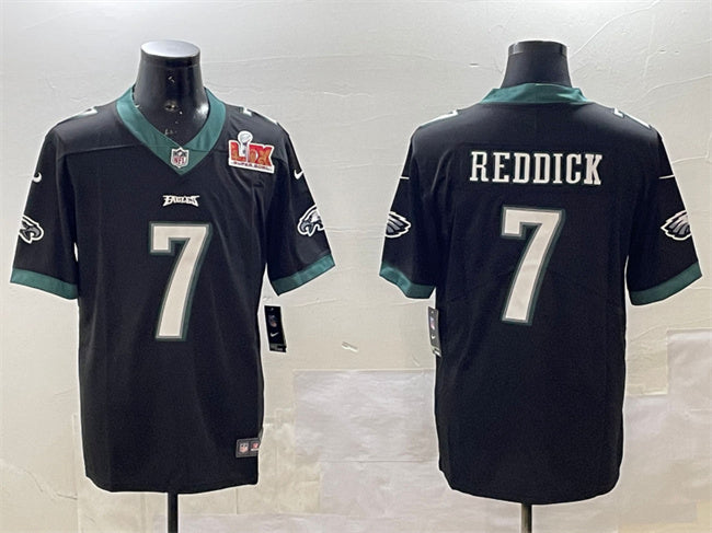 Mens Philadelphia Eagles #7 Haason Reddick Black 2025 Super Bowl LIX Patch Vapor Untouchable Limited Stitched Football Jersey