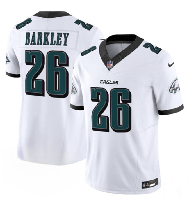 Mens Philadelphia Eagles #26 Saquon Barkley White 2024 New FUSE Vapor Untouchable Limited Stitched Football Jersey