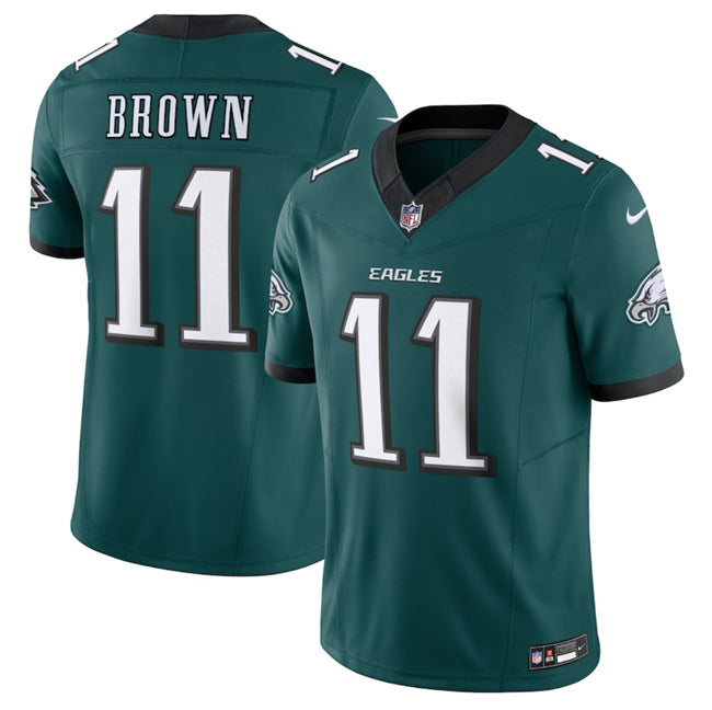 Mens Philadelphia Eagles #11 AJ Brown Green 2024 New FUSE Vapor Untouchable Limited Stitched Football Jersey